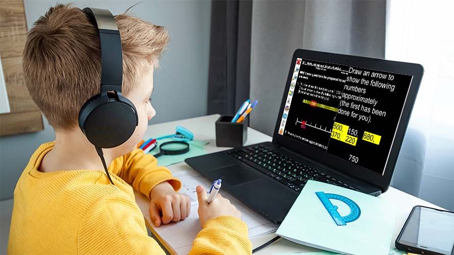 Student using SuperNova on a laptop